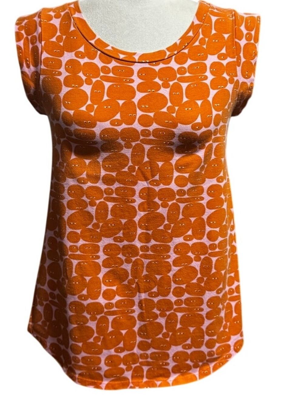 Nooworks The People I've Loved Muscle Tee Pebble People Print Orange Pink Size M